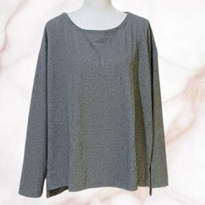 Splendid Soft Gray Pullover Top Textured Long-Sleeve Women's XXL NWT